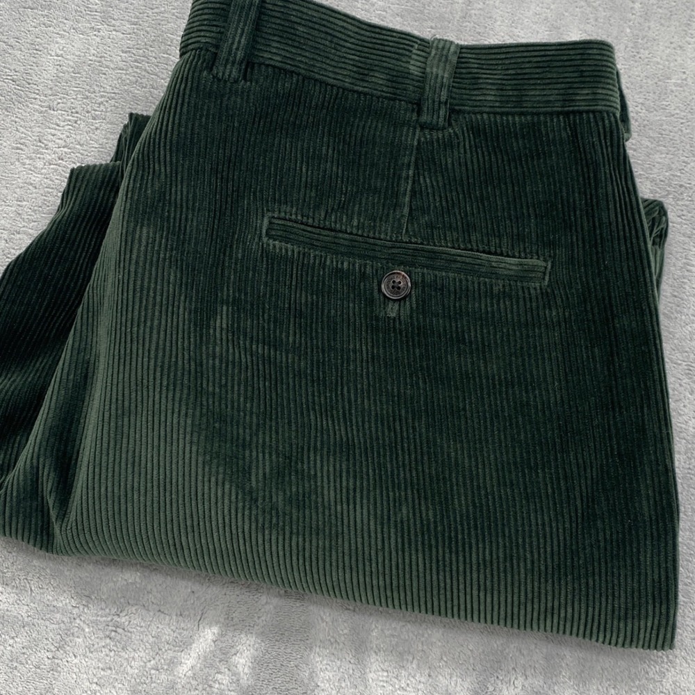 Brooks Brothers Hudson Forest Green Corduroy Pants Mens 38x30 Straight Leg